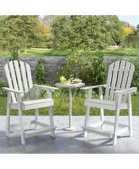 Hdpe Patio Chair with Armrest and Footrest for Indoor Outdoor