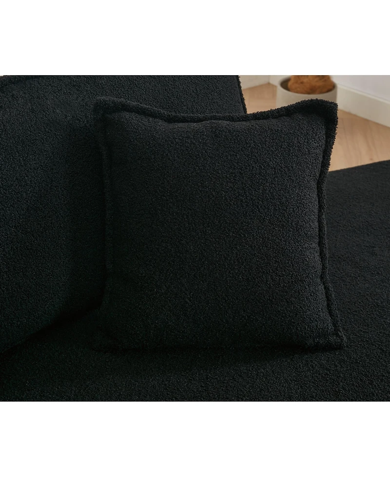Streamdale Black Lamb Velvet Folding Sleeper Sofa Bed