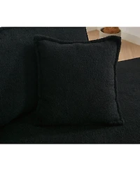 Streamdale Black Lamb Velvet Folding Sleeper Sofa Bed