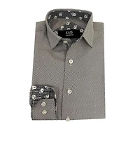 Elie Balleh Little Boys Black Micro Houndstooth Slim Fit Shirt for