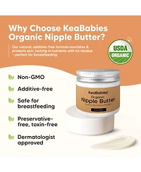 KeaBabies Organic Nipple Butter, Natural Nipple Cream Safe for Breastfeeding Moms, 2oz