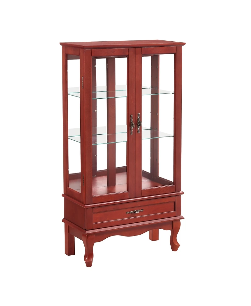 Streamdale Glass Display Cabinet with Adjustable Shelves and Led Lighting