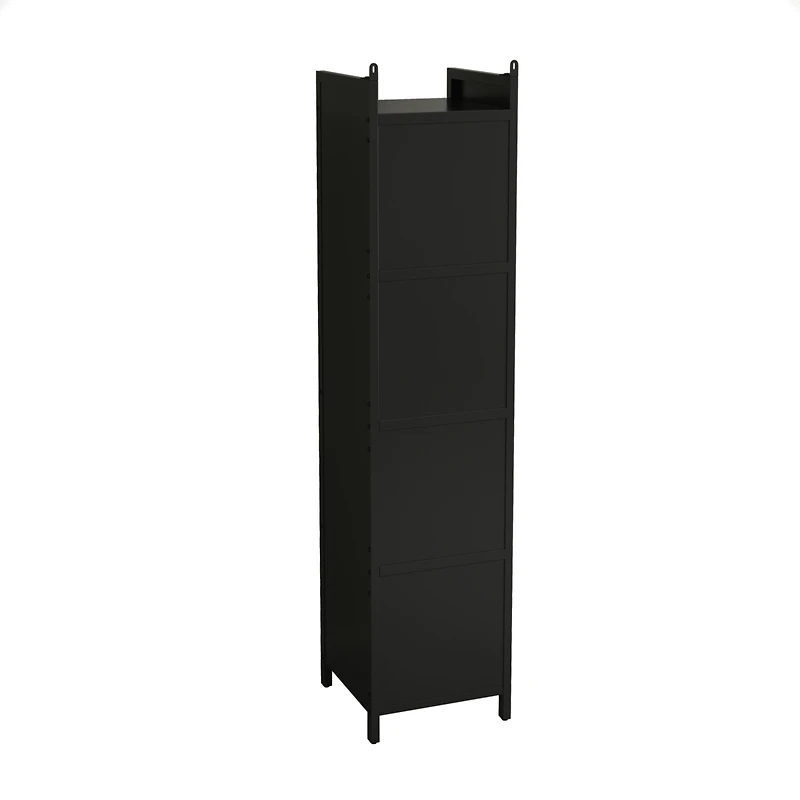 Modern 4-Tier Glass Door Cabinet with 5-Tier Storage for Home