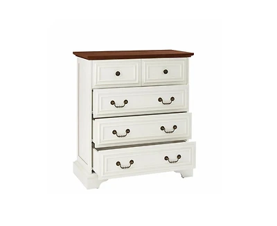 Modern White 5 Drawer Dresser Bathrooom Cabinet Ample Storage Wide Chest of Drawers
