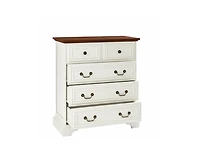 Modern White 5 Drawer Dresser Bathrooom Cabinet Ample Storage Wide Chest of Drawers