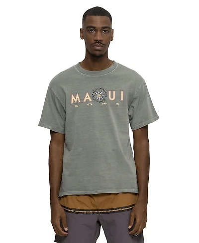 Maui and Sons Men's Compass Pigment Short Sleeve T-shirt
