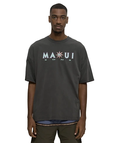 Maui and Sons Men's Compass Pigment Short Sleeve T-shirt
