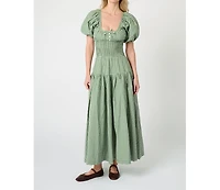 WeWoreWhat Women's Smocked Waist Midi Dress