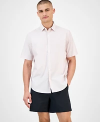 Alfani Men's Pacco Short Sleeve Striped Button-Front Shirt, Exclusively at Macy's