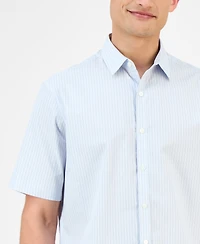 Alfani Men's Pacco Short Sleeve Striped Button-Front Shirt, Exclusively at Macy's