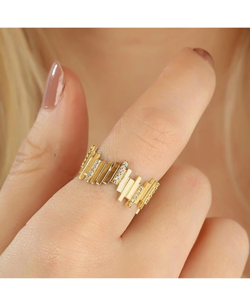 Spero London New Multiple Bar Sterling Silver Ring
