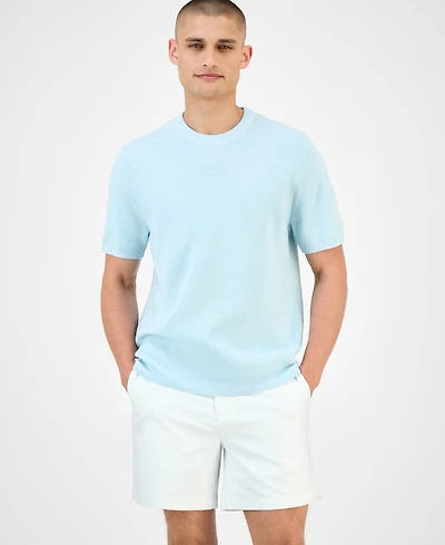 Alfani Men's Short Sleeve Waffle Knit Sweater, Exclusively at Macy's