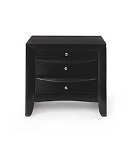 Three Drawer Solid Wood Nightstand – Functional and Elegant Bedroom Storage Solution