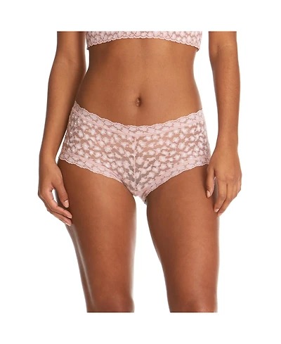 Hanky Panky Women's Cross-dyed Leopard Mide Rise Boyshort Panty 3 pack