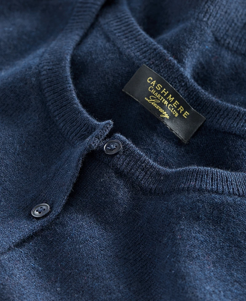 Charter Club Women's 100% Cashmere Crewneck Cardigan, Macy's Exclusive