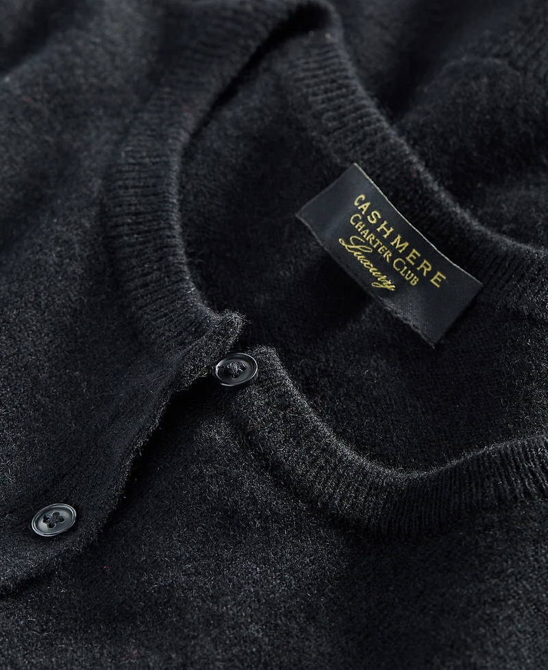 Charter Club Women's 100% Cashmere Crewneck Cardigan, Macy's Exclusive