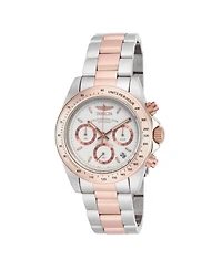 Invicta Men's ILE6932A Speedway Quartz Chronograph Metallic White Dial Watch