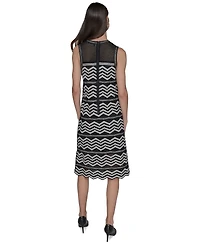 Karl Lagerfeld Paris Women's Sleeveless Chevron Knit Dress