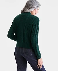 Charter Club Women's 100% Cashmere Cable-Knit Cropped Cardigan Sweater, Macy's Exclusive