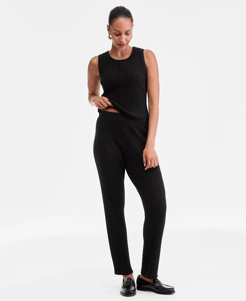 Charter Club Women's 100% Cashmere Ribbed Pull-On Pants, Macy's Exclusive