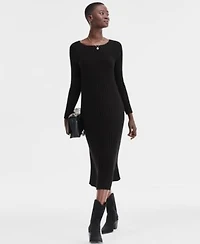 Charter Club Womens 100 Cashmere Ribbed Midi Sweater Dress Pxs Xxl Macys Exclusive