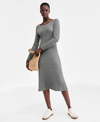 Charter Club Women's 100% Cashmere Ribbed Midi Sweater Dress, Macy's Exclusive