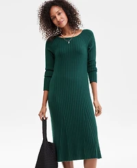 Charter Club Women's 100% Cashmere Ribbed Midi Sweater Dress, Macy's Exclusive