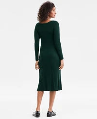 Charter Club Women's 100% Cashmere Ribbed Midi Sweater Dress, Macy's Exclusive