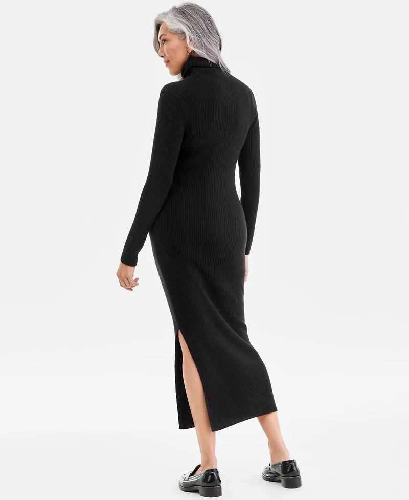 Charter Club Women's 100% Cashmere Turtleneck Midi Sweater Dress, Macy's Exclusive