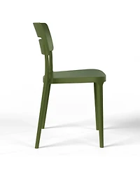 3-Piece Outdoor Round Metal Patio Dining Table Set With Stackable Chairs