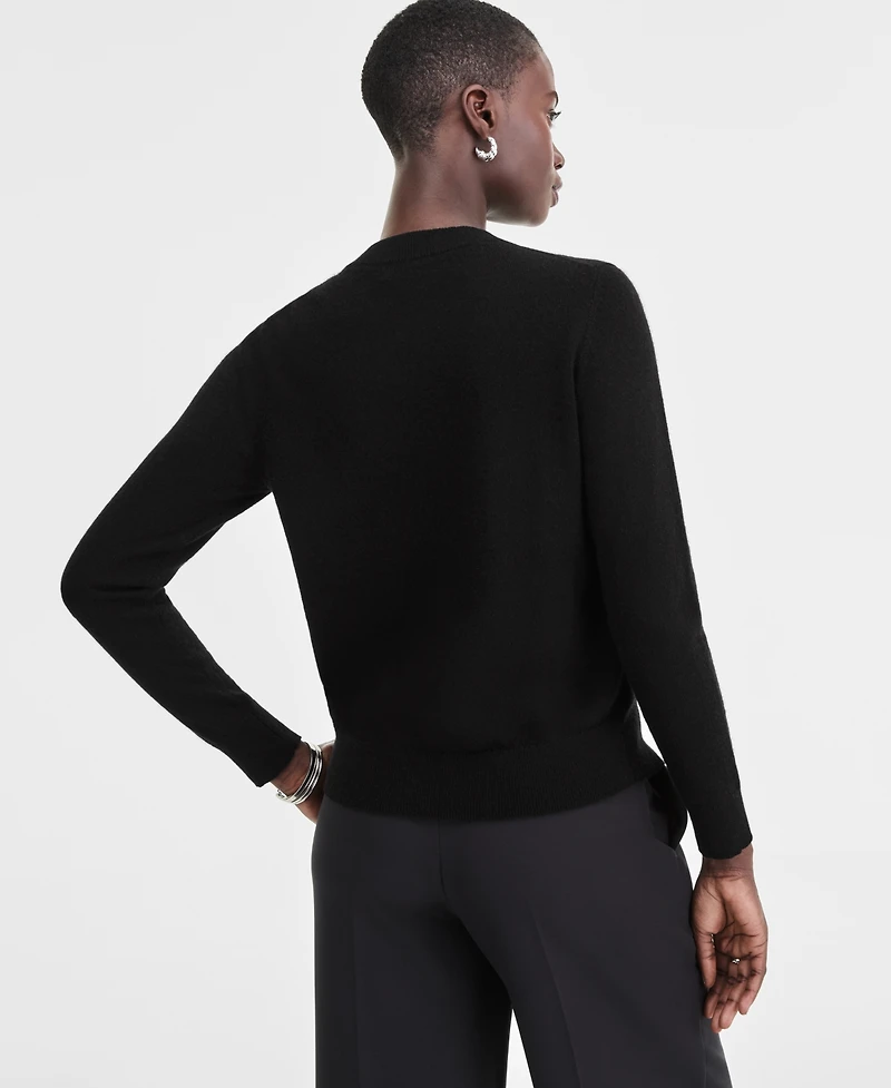 Charter Club Women's 100% Cashmere Embellished Bow Sweater, Macy's Exclusive