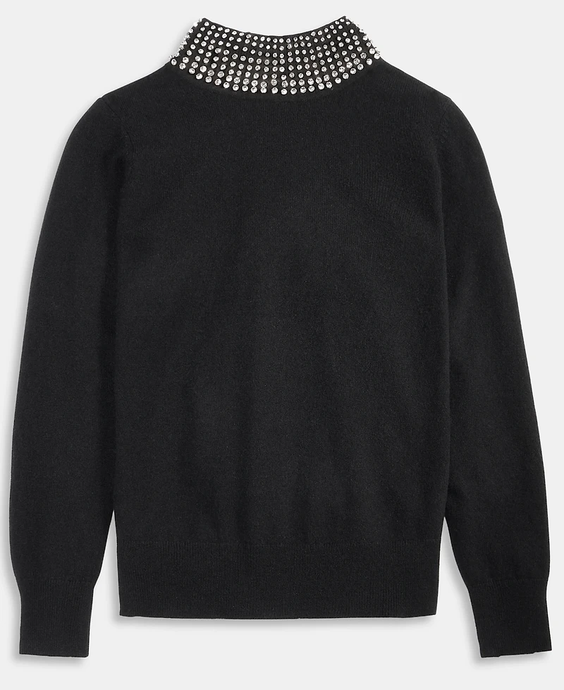Charter Club Women's 100% Cashmere Rhinestone Mock Neck Sweater, Macy's Exclusive