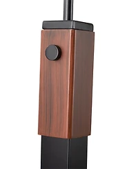 Nova of California 86" Wood Mica Mineral 3 Light Arc Floor Lamp