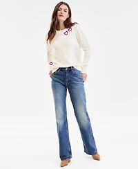 Charter Club Women's 100% Cashmere Embroidered Heart Sweater, Macy's Exclusive