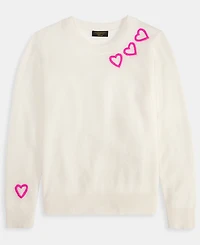 Charter Club Women's 100% Cashmere Embroidered Heart Sweater, Macy's Exclusive