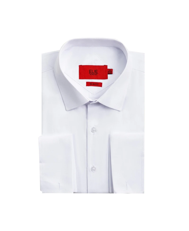 Elie Balleh Big Boys White Slim Fit French Cuff Shirt