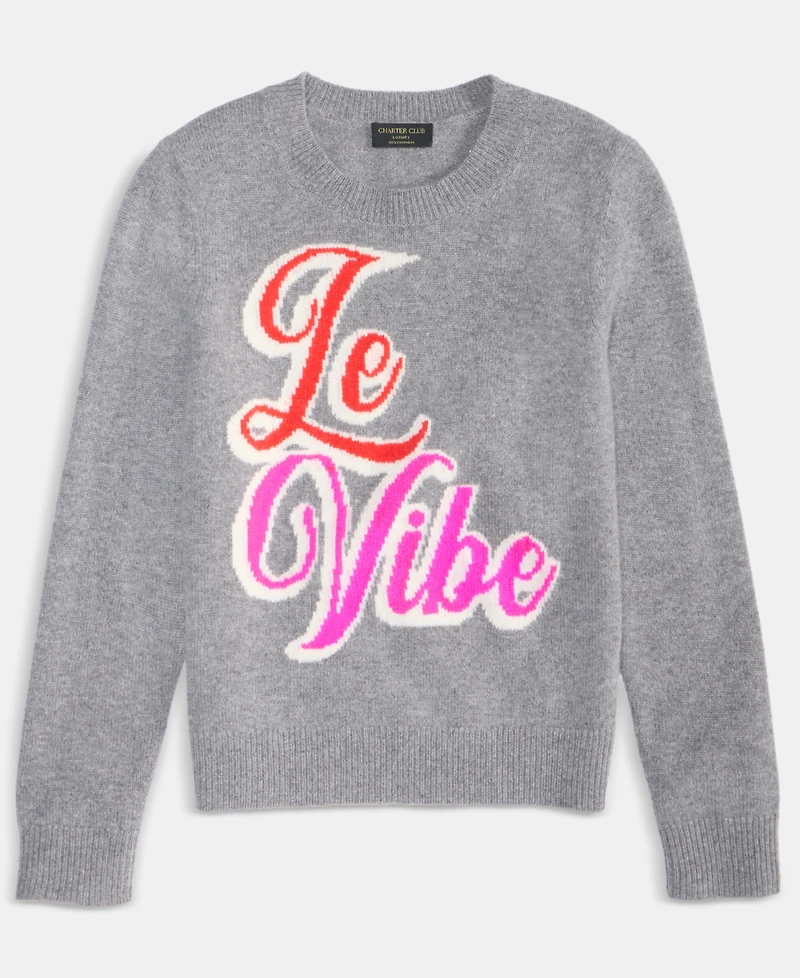 Charter Club Women's 100% Cashmere Le Vibe Chunky Crewneck Sweater, Macy's Exclusive