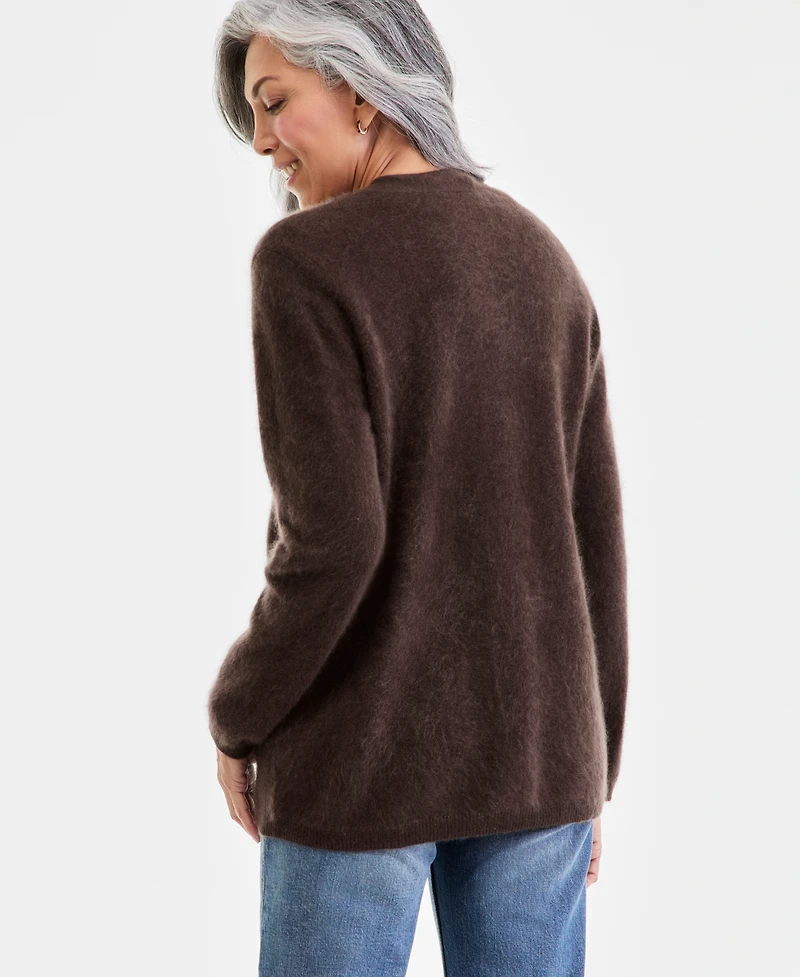 Charter Club Women's Brushed 100% Cashmere Boyfriend Cardigan, Macy's Exclusive