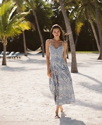 CeCe Women's Maxi A-Line Embroidered Dress