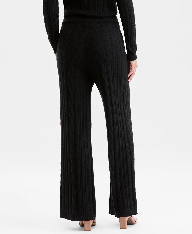 Charter Club Women's 100% Cashmere Cable-Knit Pull-On Pants, Macy's Exclusive