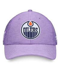 Fanatics Men's Heather Purple Edmonton Oilers 2020 Hockey Fights Cancer Adjustable Hat