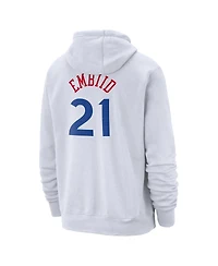 Nike Men's Joel Embiid White Philadelphia 76ers 2024/25 City Edition Name Number Pullover Hoodie