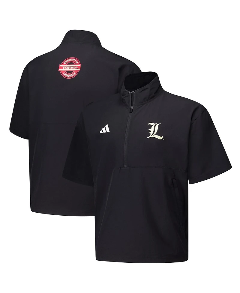 Adidas Men's Black Louisville Cardinals 2024 Half-Zip Short Sleeve Training Jacket