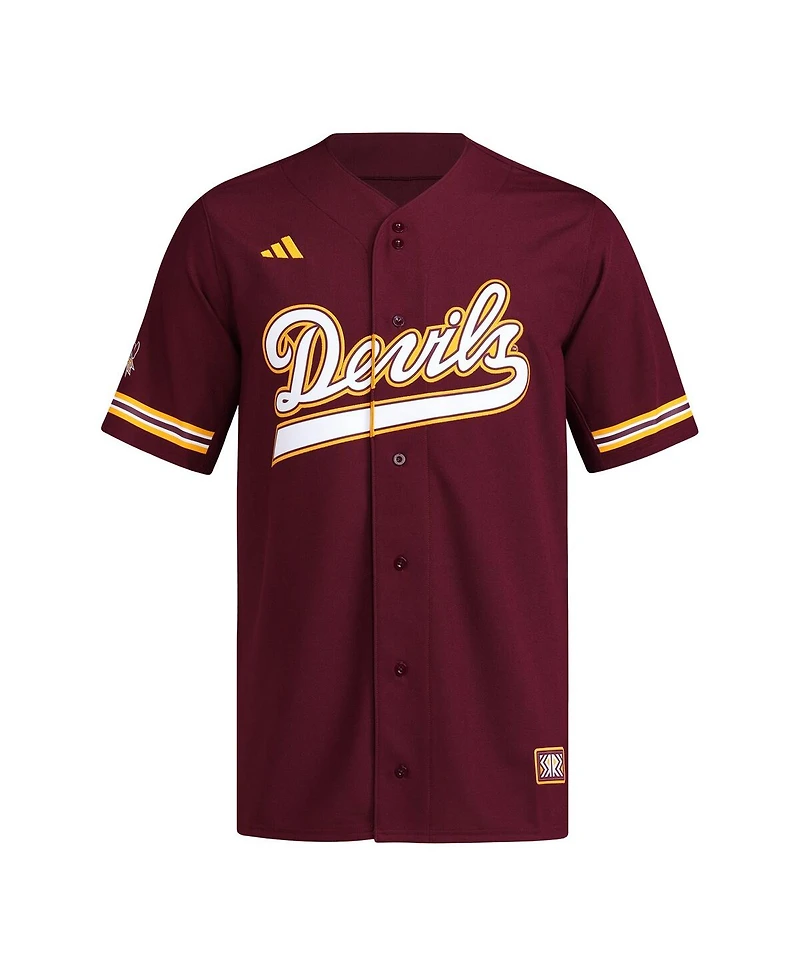 Adidas Men's Maroon Arizona State Sun Devils Reversible Retro Full-Button Baseball Jersey