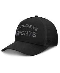 Fanatics Men's Black Vegas Golden Knights Authentic Pro Road Stack Text A-Frame Adjustable Hat