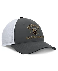 Fanatics Men's Gray/White Vegas Golden Knights Authentic Pro Rink Trucker Hat
