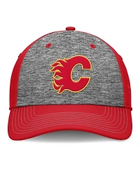 Fanatics Men's Gray/Red Calgary Flames Fundamental Top Shelf 2-Tone Flex Hat
