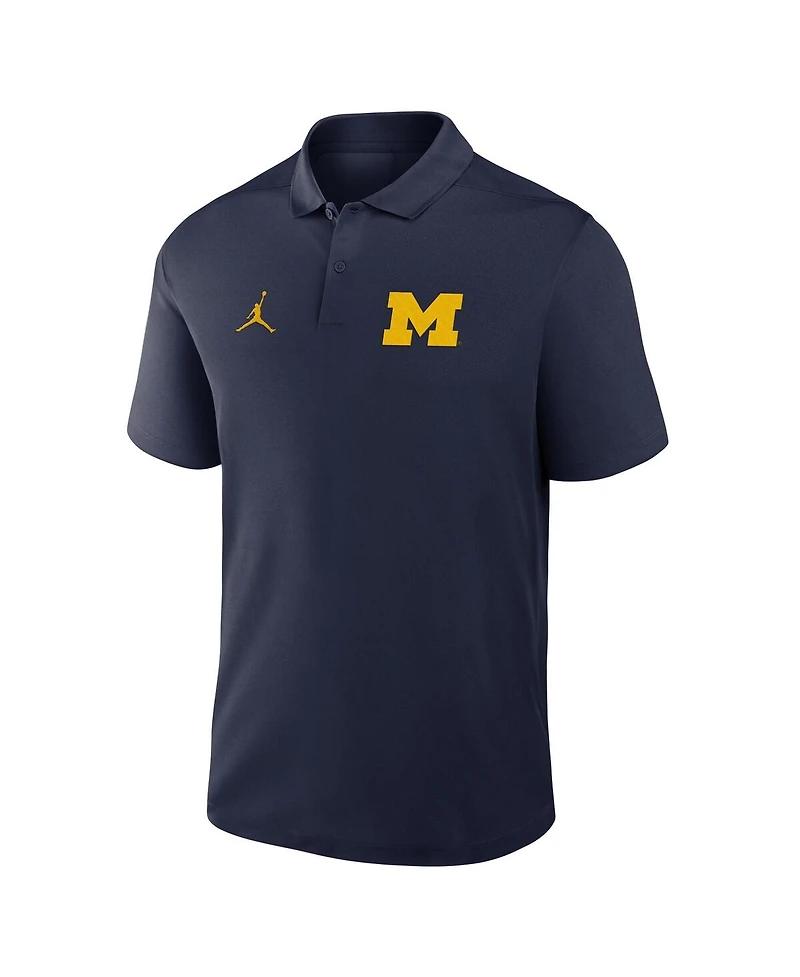 Jordan Men's Navy Michigan Wolverines Primetime Victory Primary Logo Performance Polo Shirt