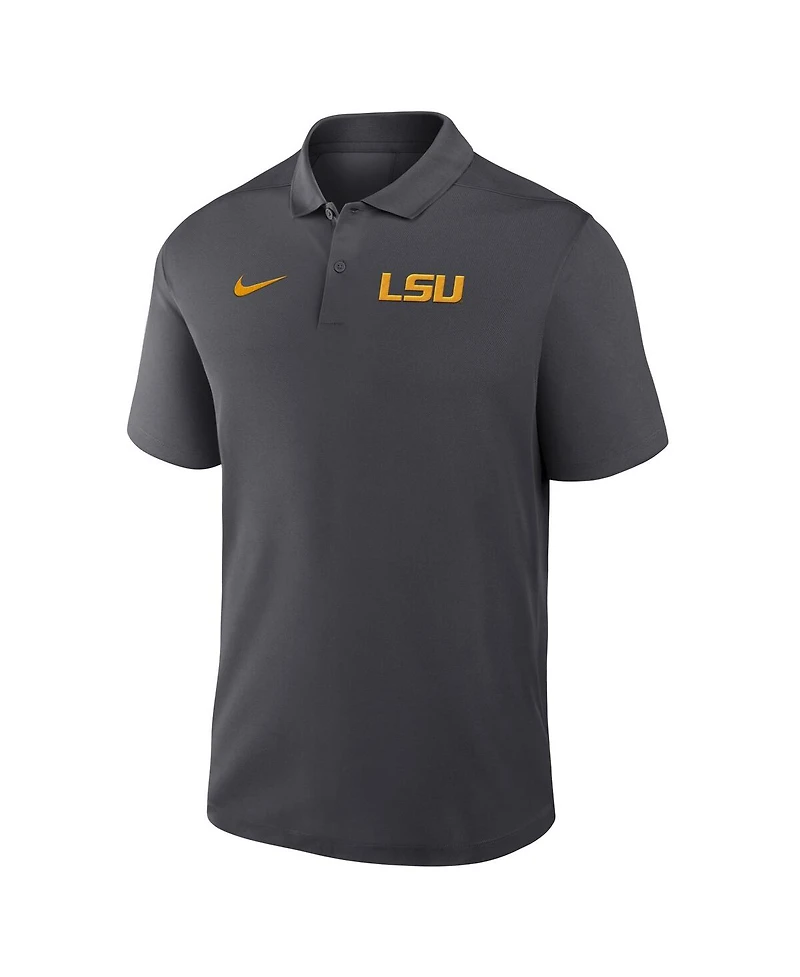 Nike Men's Anthracite Lsu Tigers Primetime Victory Primary Logo Performance Polo Shirt