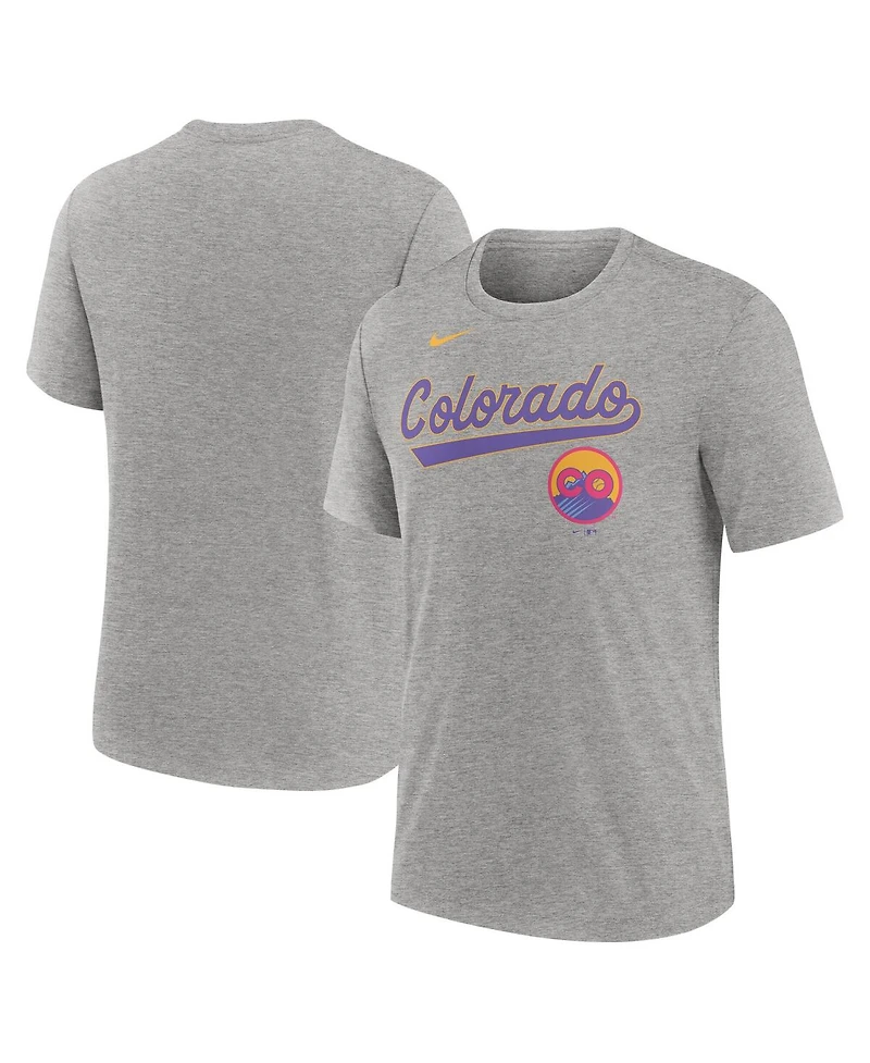 Nike Men's Heather Charcoal Colorado Rockies 2025 City Connect Tri-Blend T-Shirt